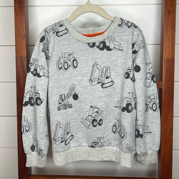 Boys Gray Construction Print Sweatshirt - Picture 1 of 4